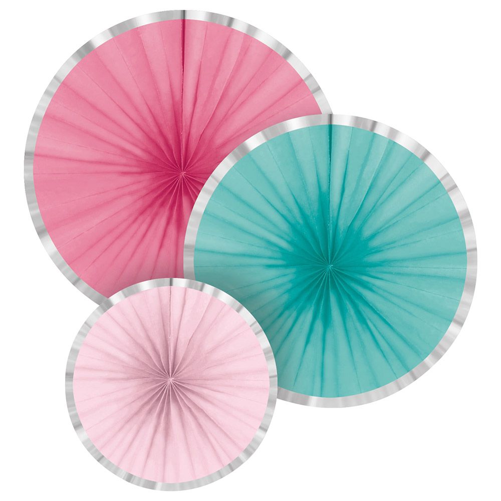 Flamingo Paradise Fan Decorations 3Pc