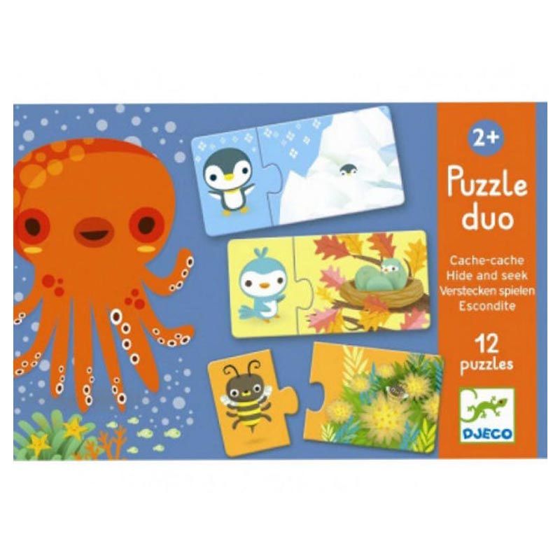 Djeco - Hide & Seek Puzzle Duo 12pcs