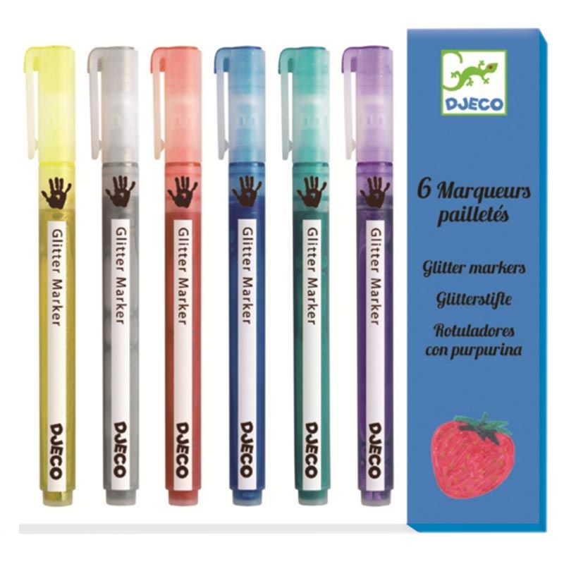 Djeco - Glitter Markers 6pcs