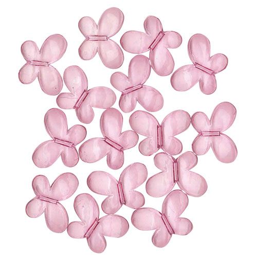 Gems Acrylic Pink Butterflies Confetti