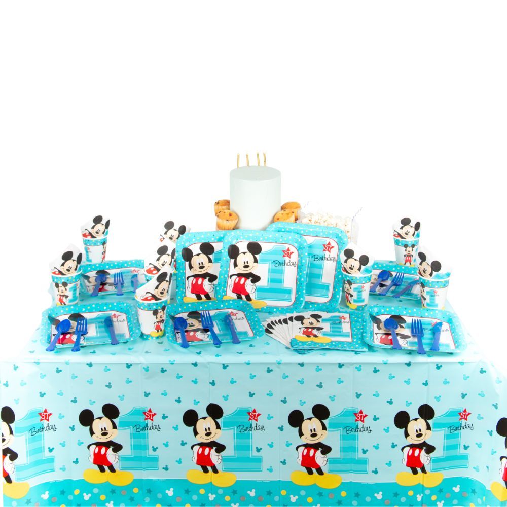 Party Centre - Mickey Fun Tableware Party Supplies for 8 Guests