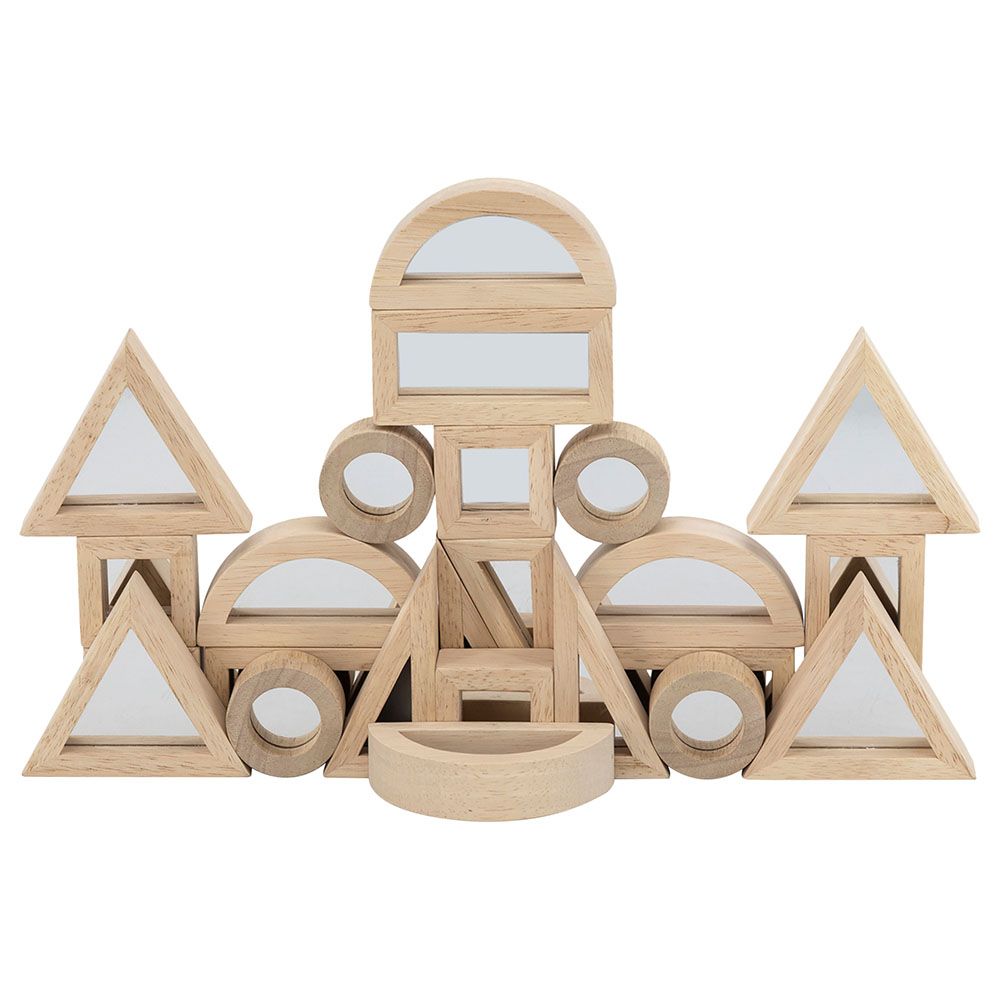 Viga - Geometric Wooden Mirrored Shape Blocks - 24Pcs