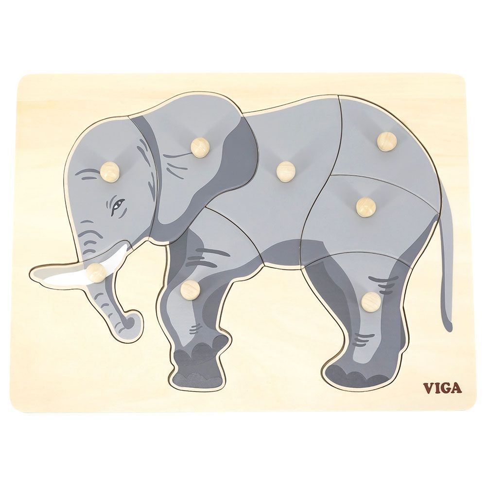 Viga - Wooden Montessori Elephant Puzzle