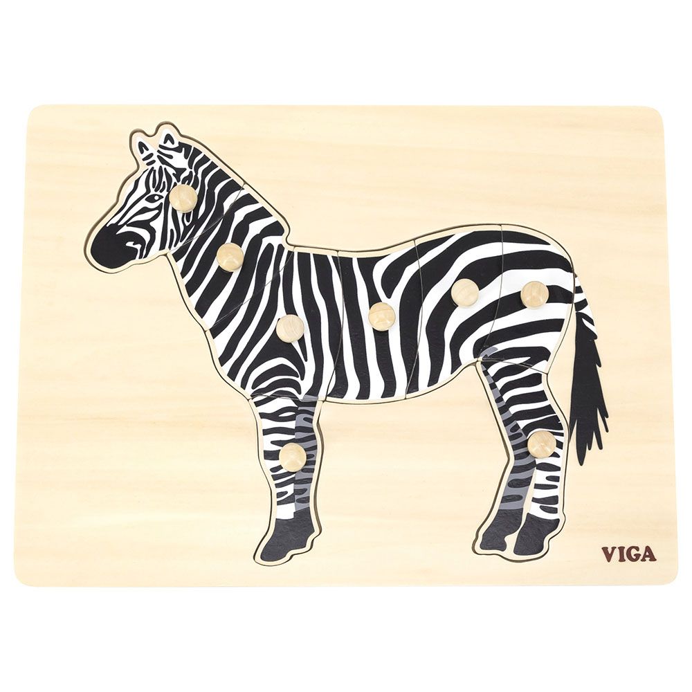 Viga - Wooden Montessori Zebra Puzzle