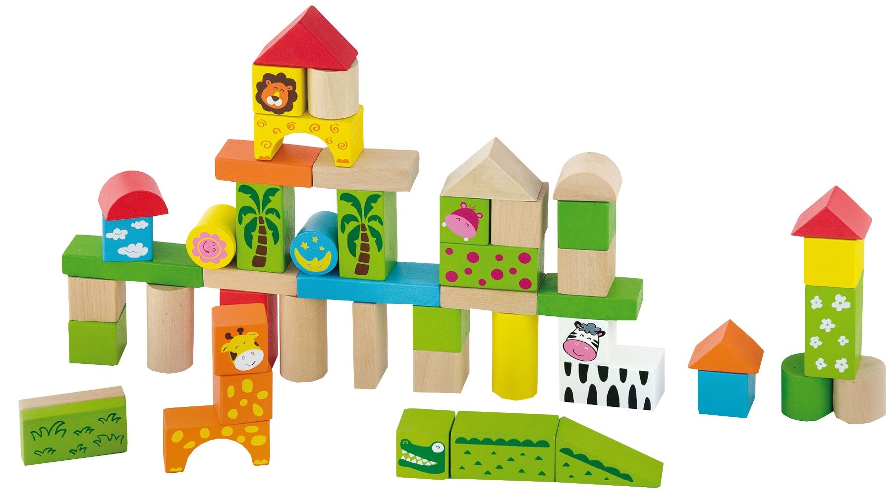 Viga - Block Set - Zoo (50 Pcs)