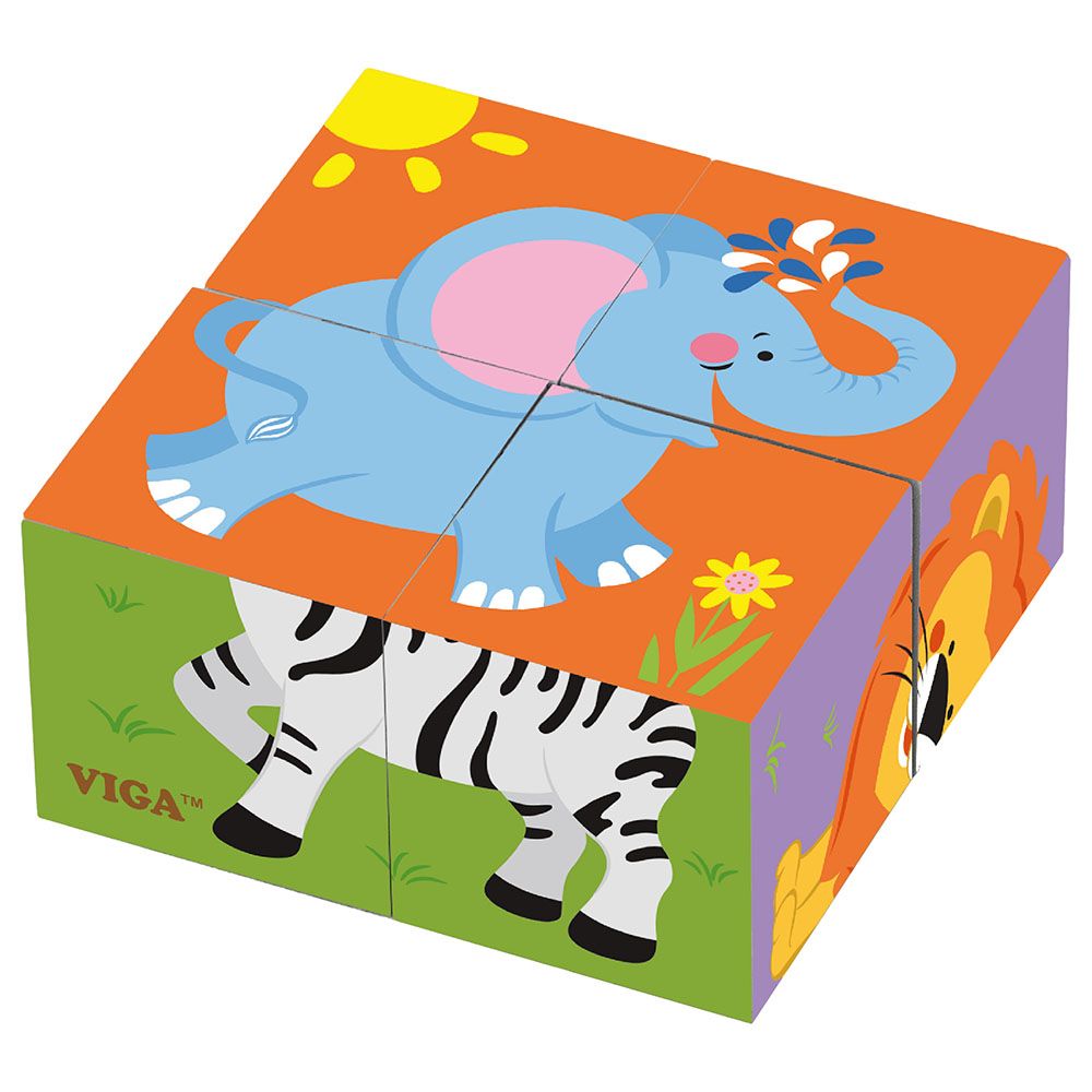 Viga - 6-Side Cube Wild Puzzle - 4 Pcs