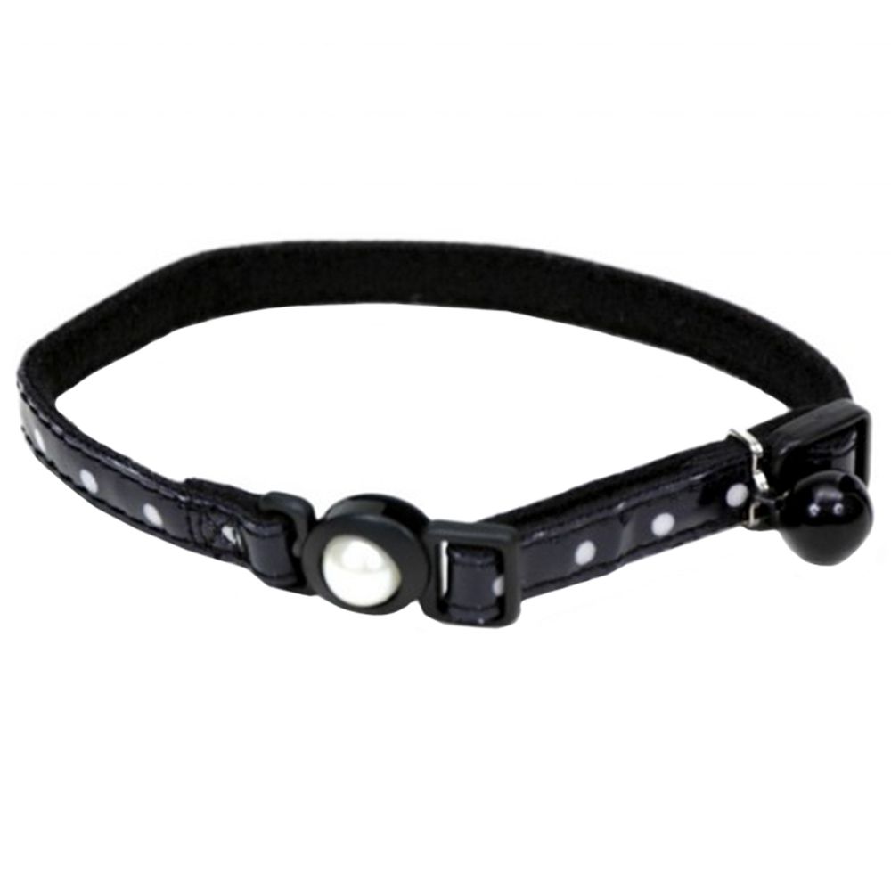 Coastal - 3/8" Safe Cat Fashion Collar w/ Polka Dot - Black