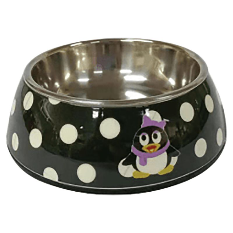 Petkin - Nutrapet Melamine Round Bowl Black & White - Small