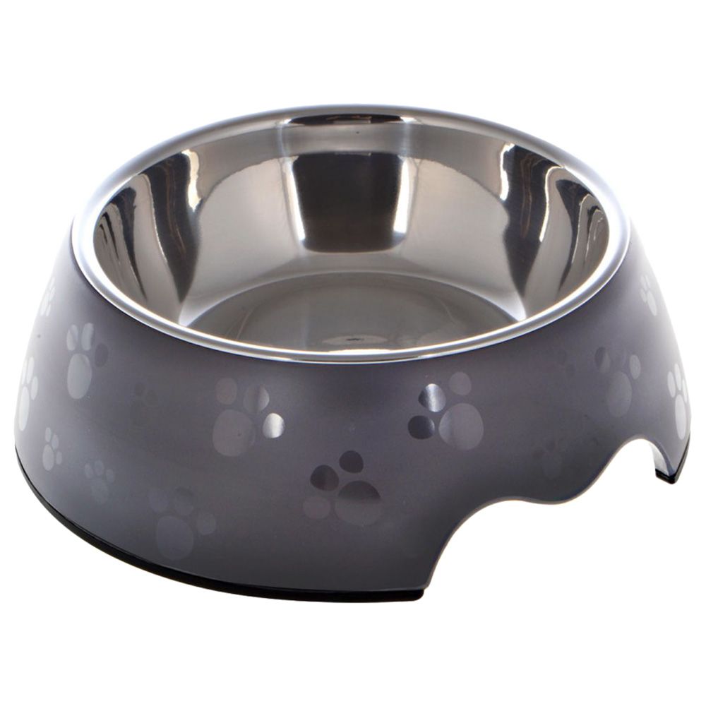 NutraPet - Melamine Round Paw Bowl Large - Grey