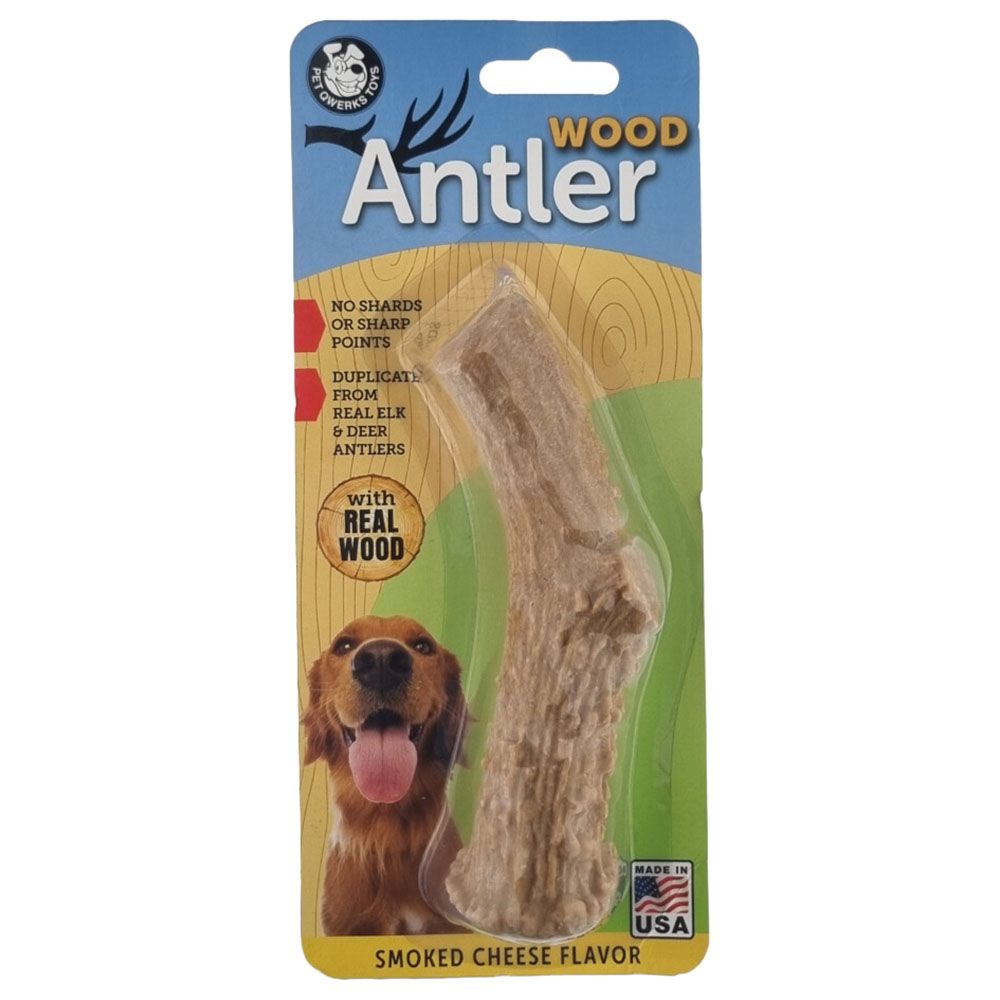 Petmate - Pet Qwerks Real Wood Antler - Smoked Cheese