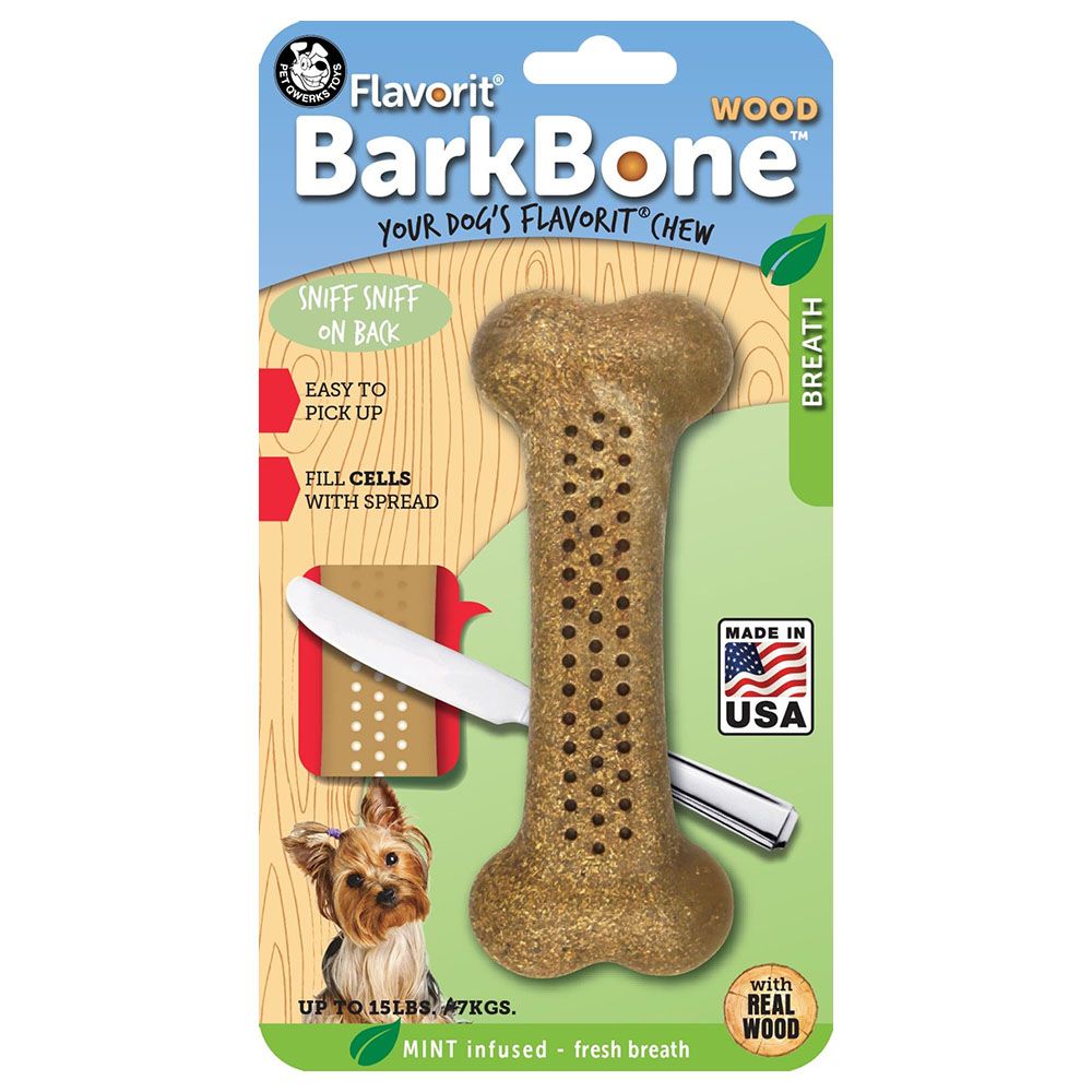 Petmate - Pet Qwerks Barkbone Wood Flavorit - Mint