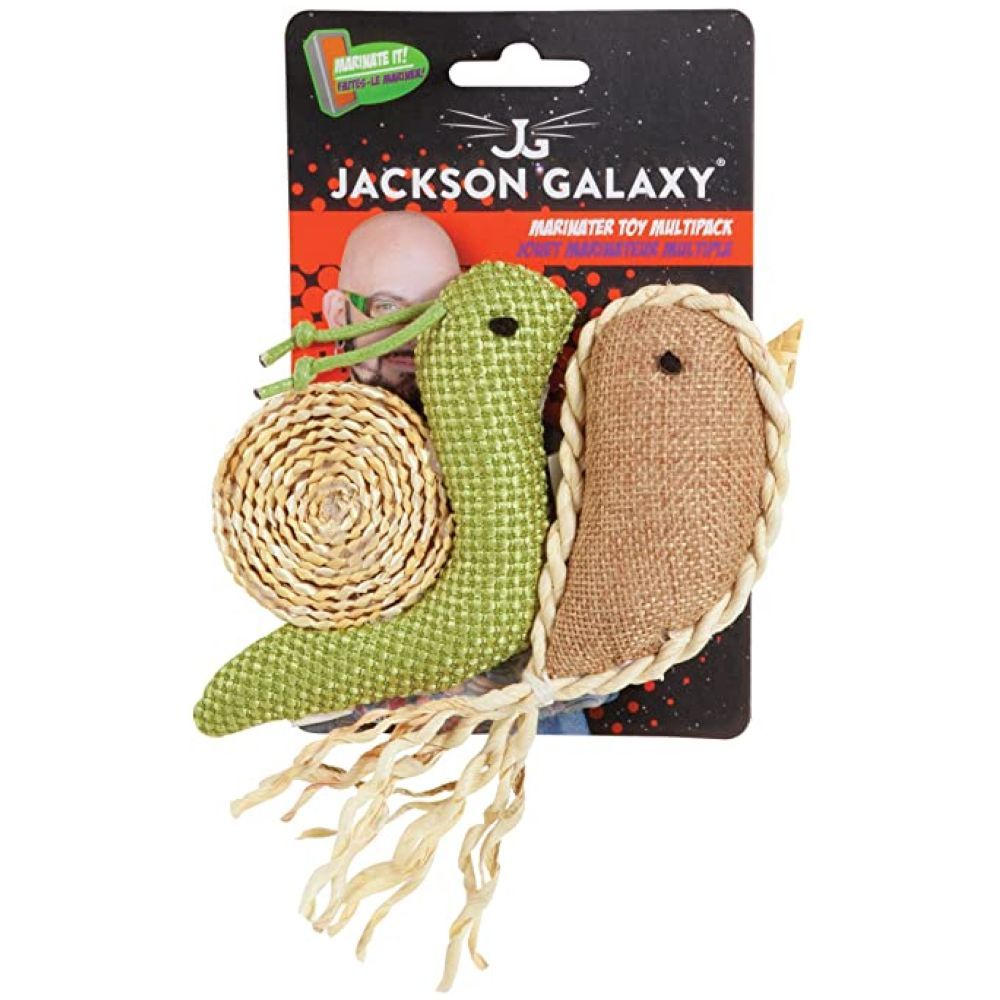 Petmate - Jackson Galaxy Marinater Toy Snail/Narwhal - Pack Of 2