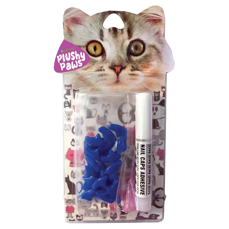 Nutrapet - Plushy Paws Nail Caps - M - Blue