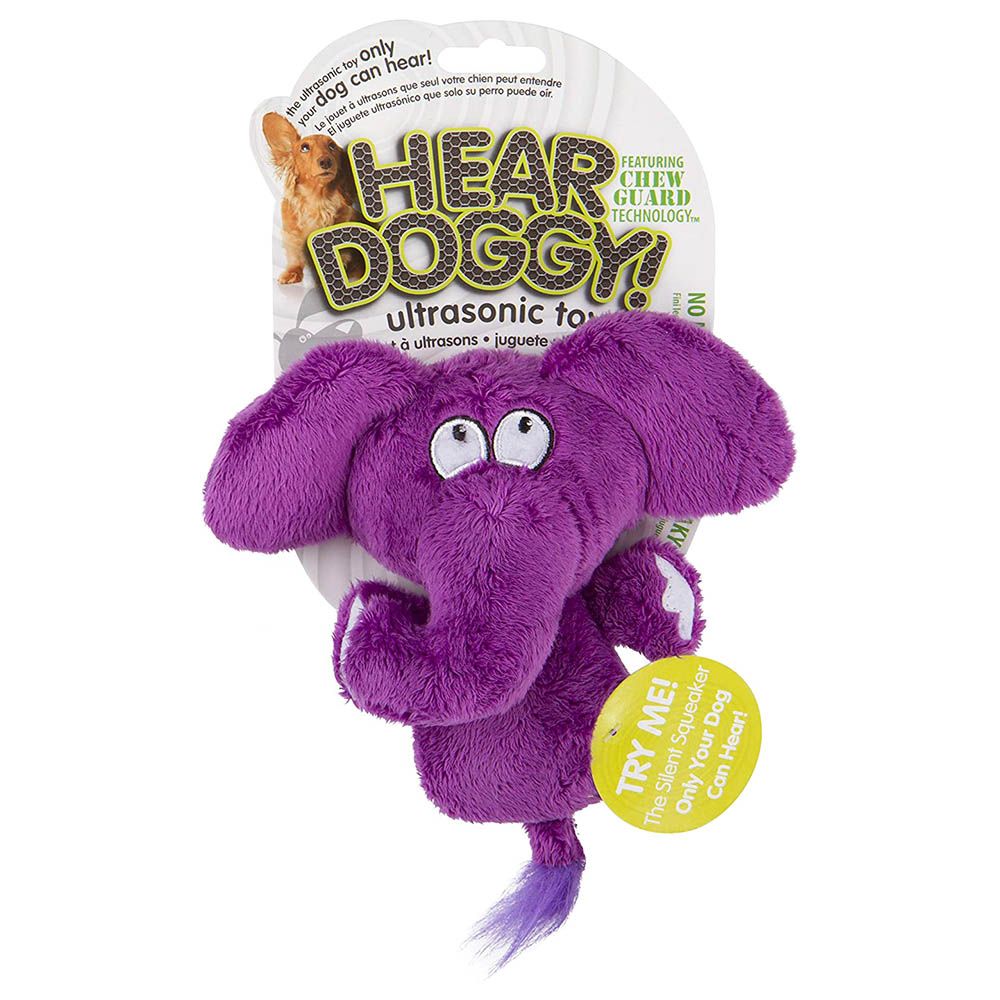 Hear Doggy - Mini Flattie Elephant With Chew Guard Dog Toy