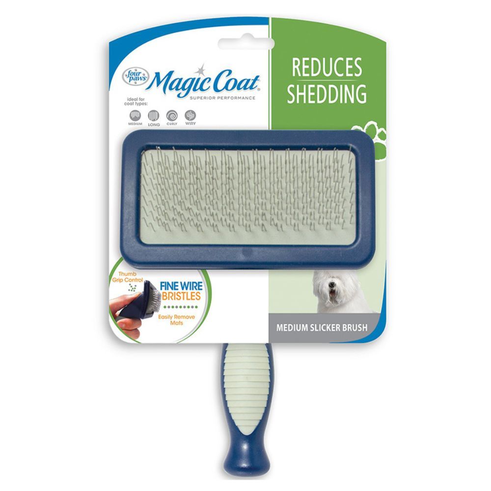 Four Paws - Magic Coat Slicker Brush Medium - Blue