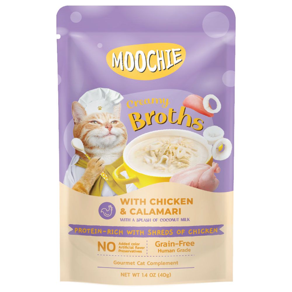 Moochie - Kitten Creamy Broth With Chicken & Calamari - 40g