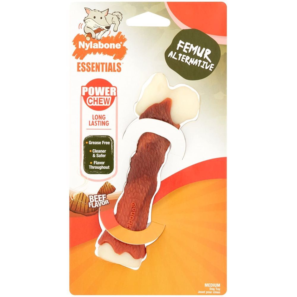 Nylabone Power Chew Animal Part Alternative Femur Beef Medium