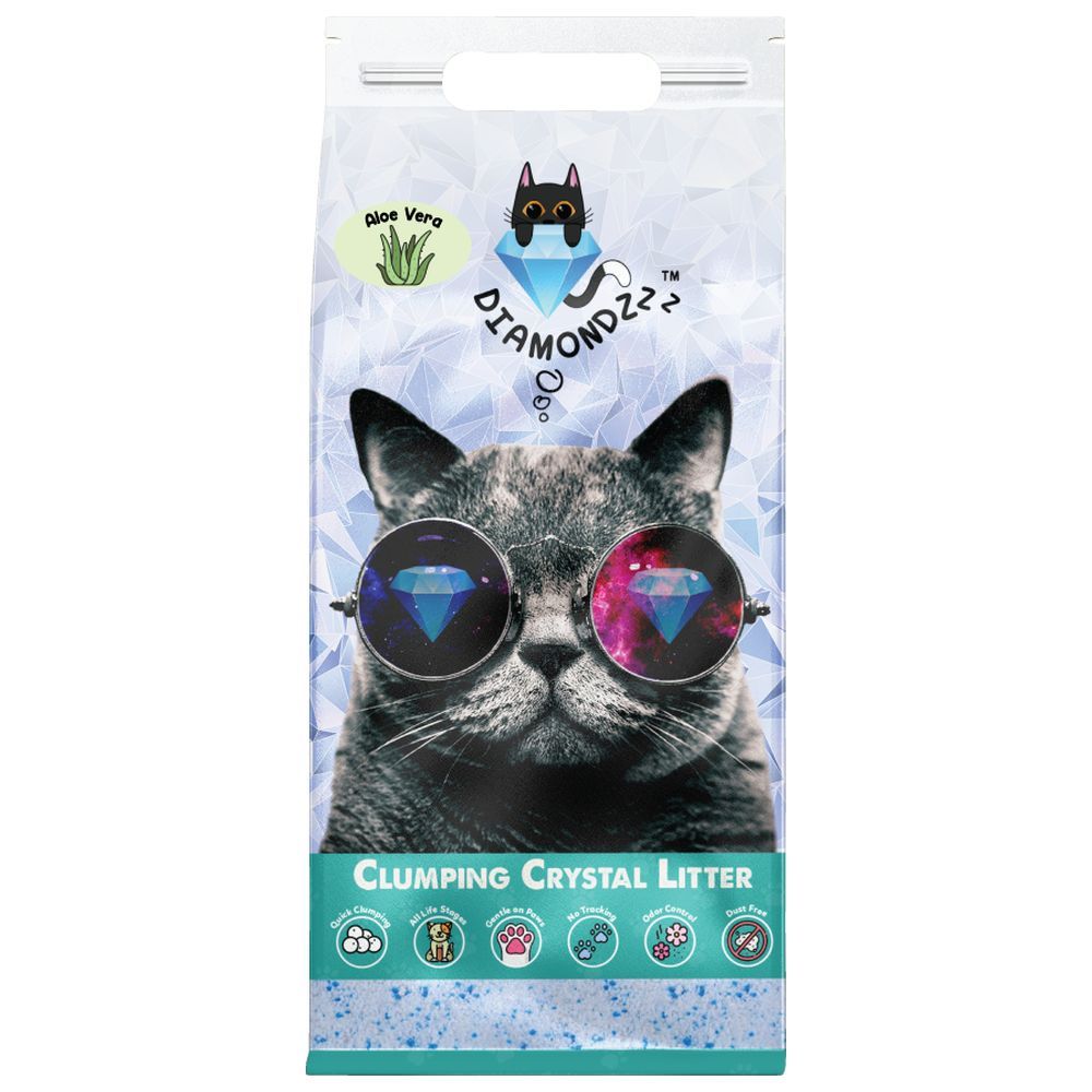 NutraPet - Diamondzzz Silica Gel Clumping Cat Litter 2.7kg - Aloe Vera