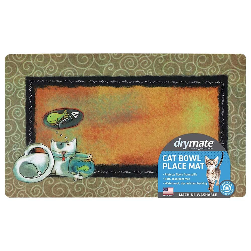 Drymate - Mat For Cats Tan Swirl Fish Kitty