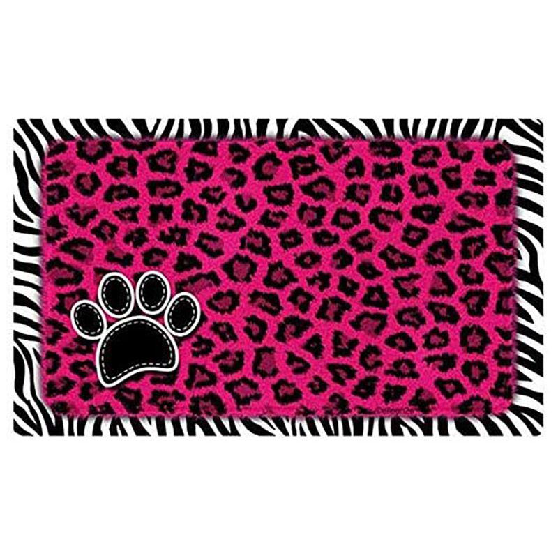 Drymate - Mat For Dogs & Cats - Pink Leopard / Zebra Border