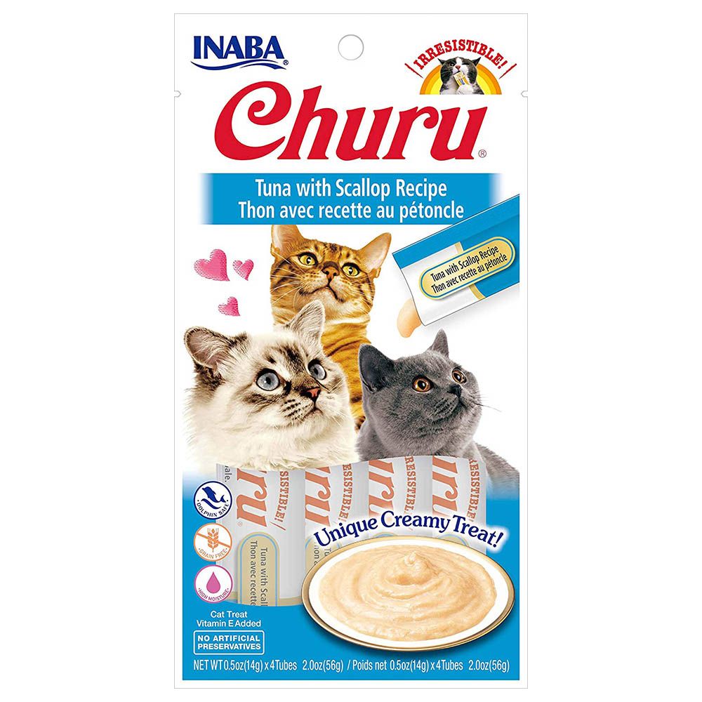 Inaba - Churu Tuna Sticks w/ Scallop for Cats - 56G - Pack Of 4