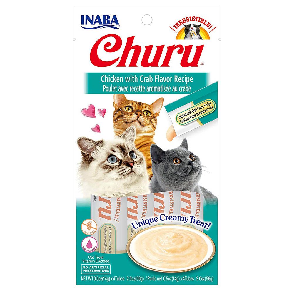 Inaba - Churu Chicken Sticks w/ Cra for Catsb - 56G - Pack Of 4