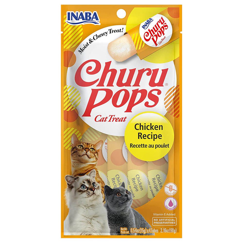 Inaba - Churu Pops Chicken Sticks for Cats - 60G - Pack Of 4