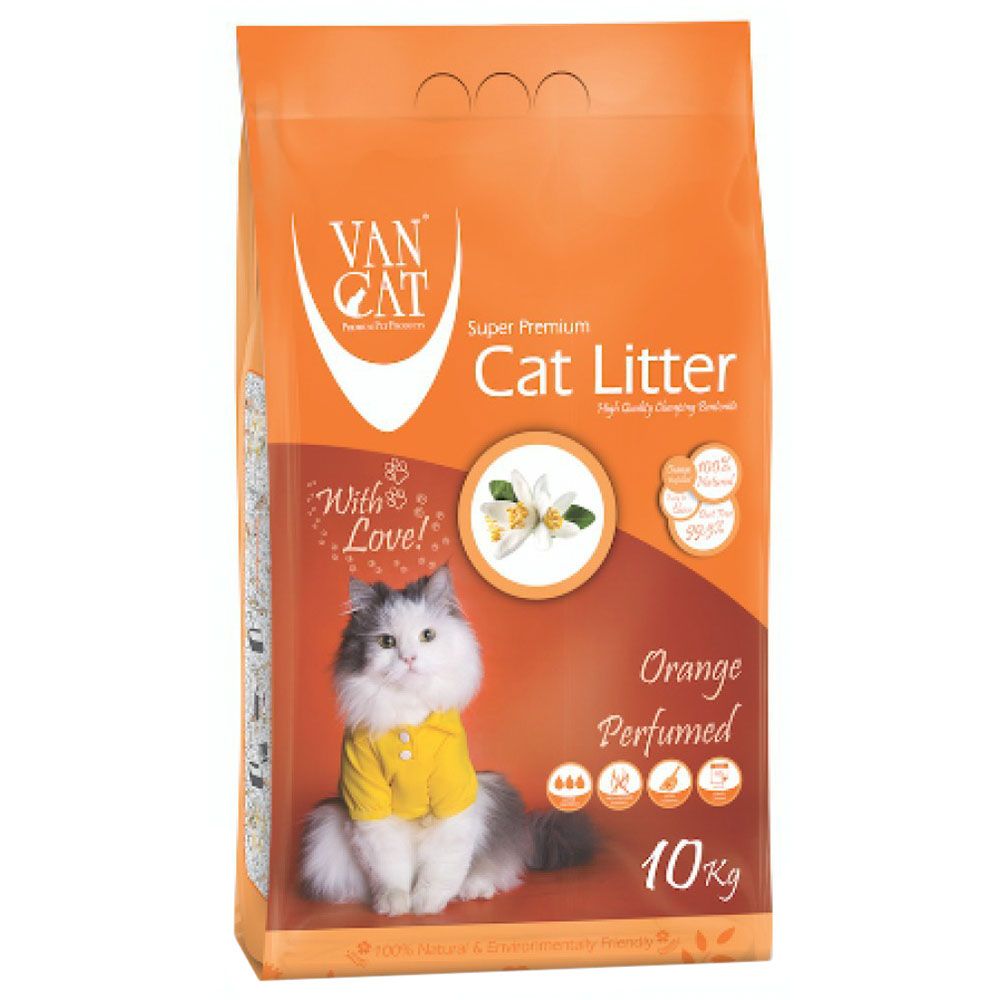 Vancat - White Clumping Bentonite Cat Litter 5kg - Orange