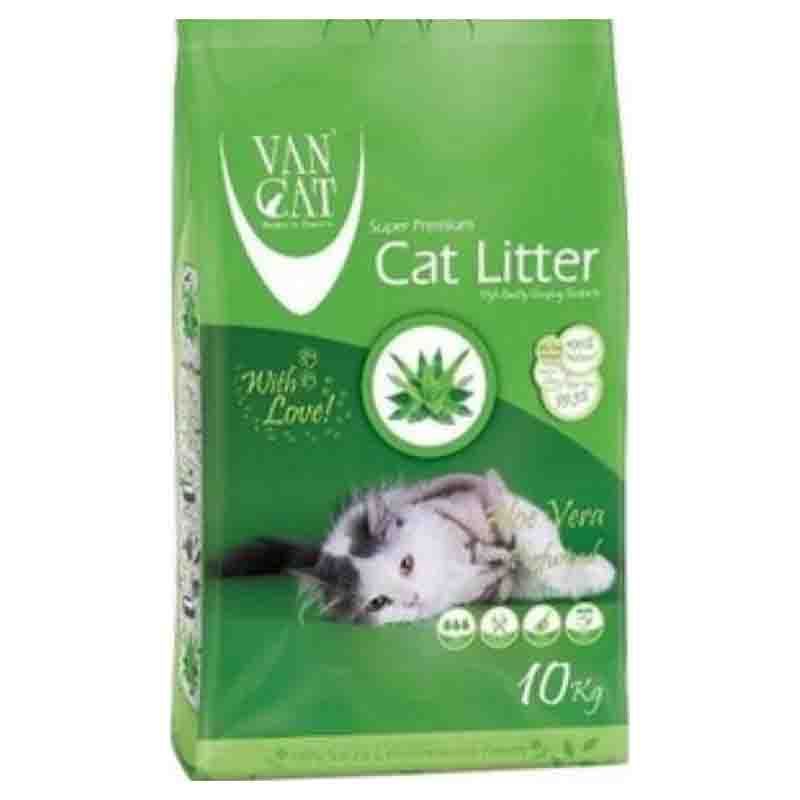 Vancat - White Clumping Bentonite Cat Litter 10kg - Aloevera