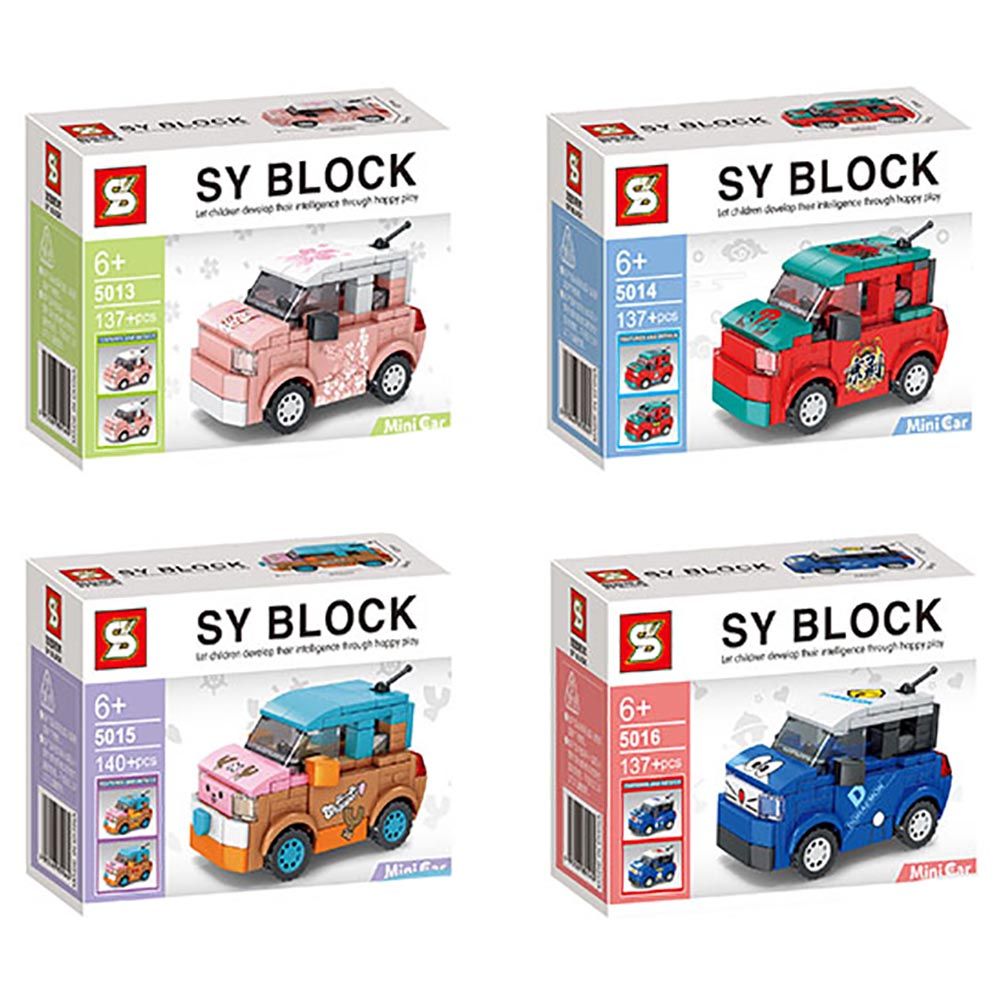 Sembo - Mini 4 Car Building Blocks - Set Of 4