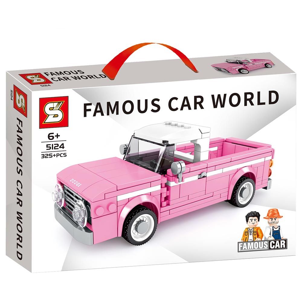 Sembo - Pickup D100 Car Building Blocks - 325 Pcs - Pink