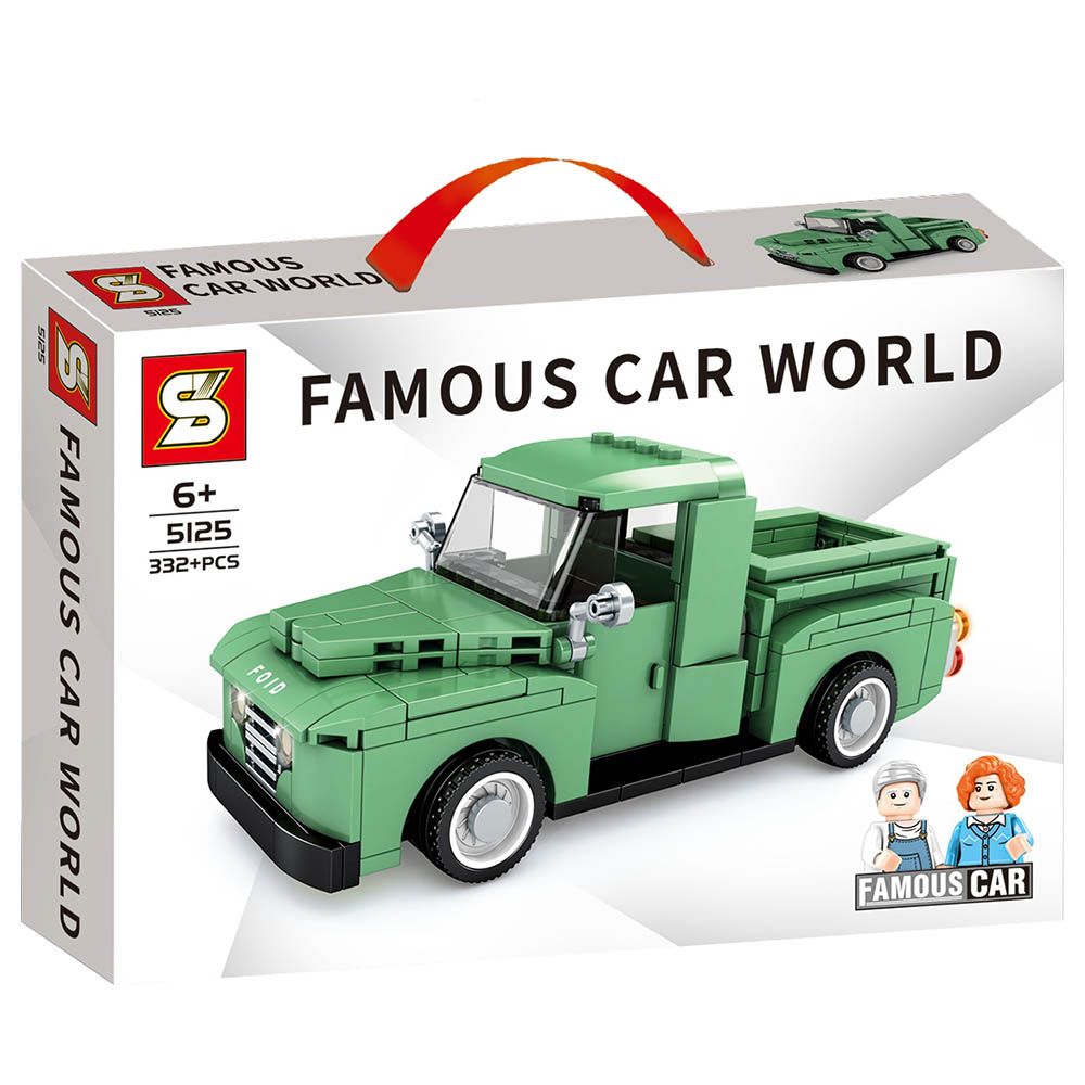 Sembo - Pickup F1 Car Building Blocks - 332 Pcs - Green