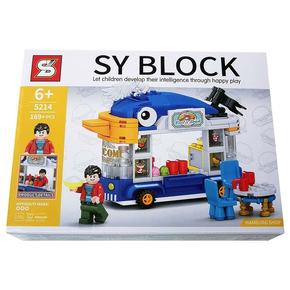 Sembo - Fast Food Shop Building Blocks - 169+ Pcs - Blue