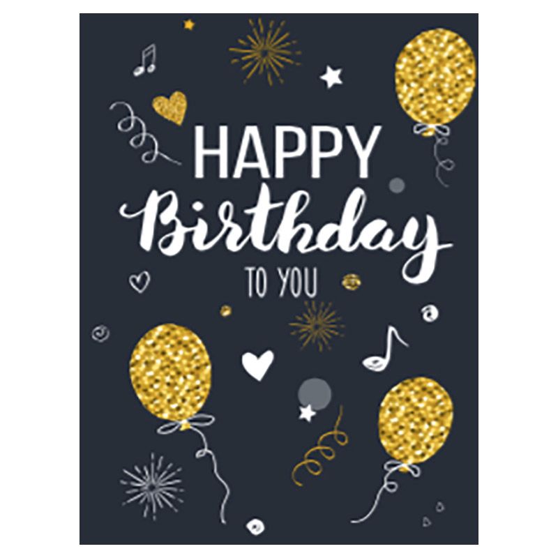 Pinak - Happy Birthday Gold Balloons A6 Card