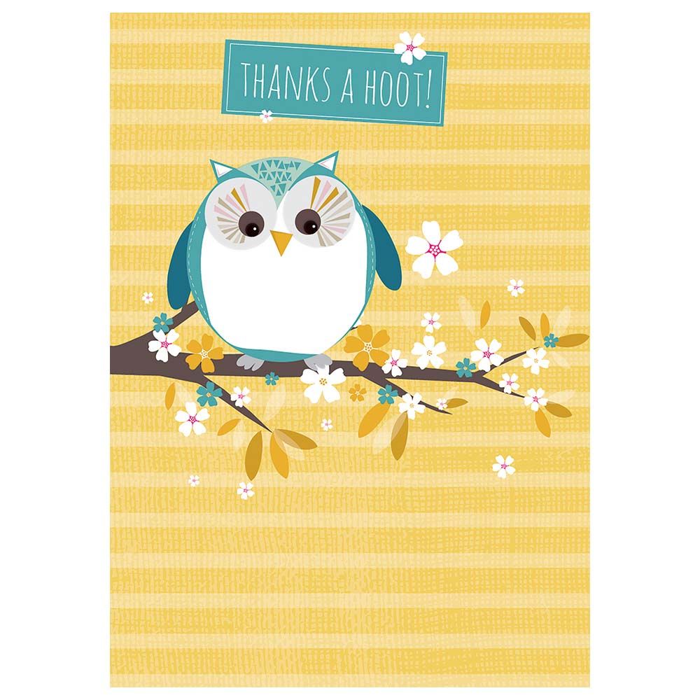 Otter House - 5 in Cello - Little Owl Notecard Set - Yellow