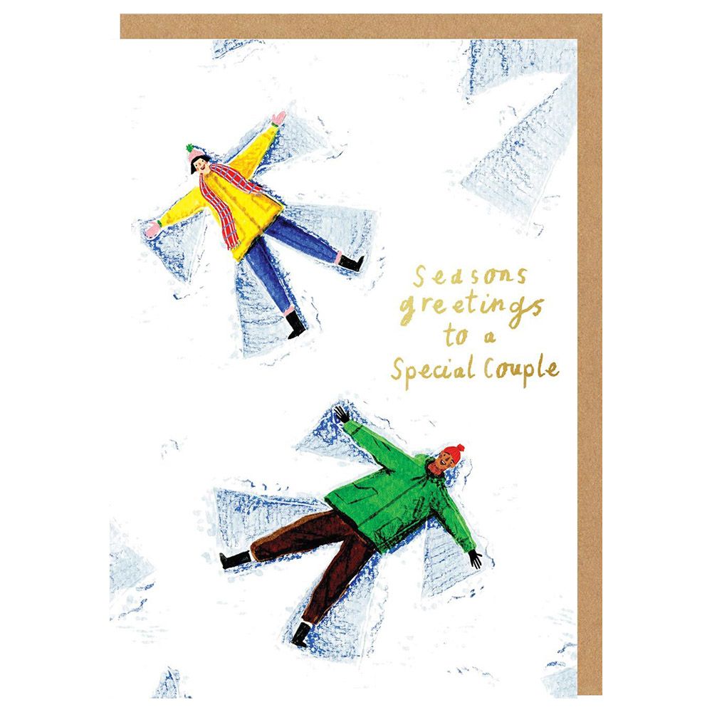 Ohh Deer - Snow Angels Special Couple Greeting Card