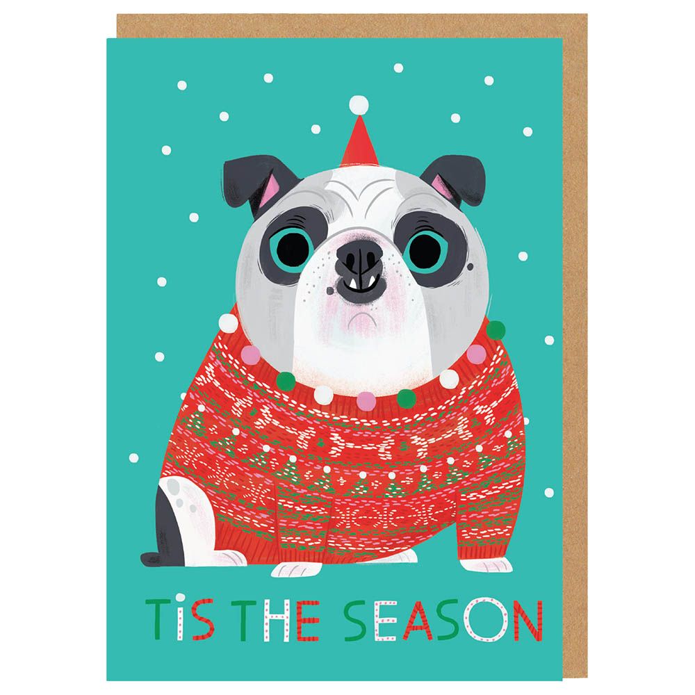 Ohh Deer - Tis The Season Bulldog Greeting Card