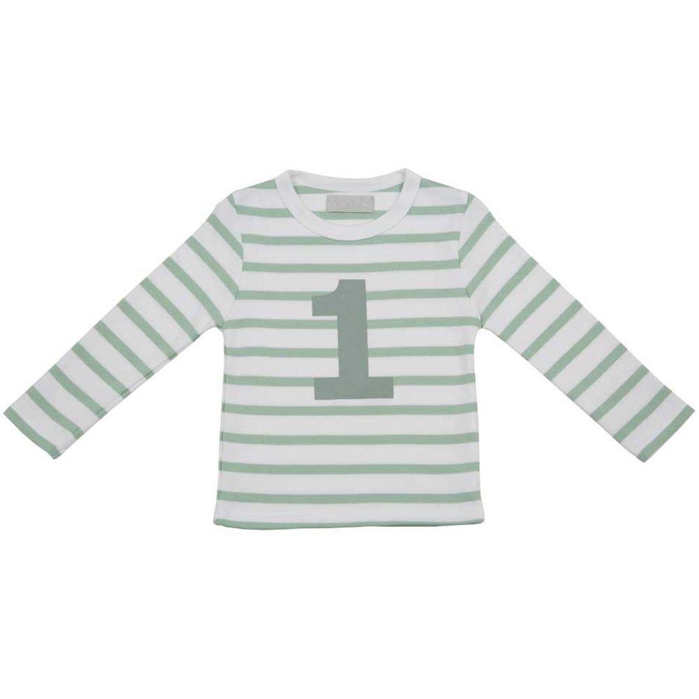 Bob & Blossom - Striped Number Long Sleeved T-Shirt - Green