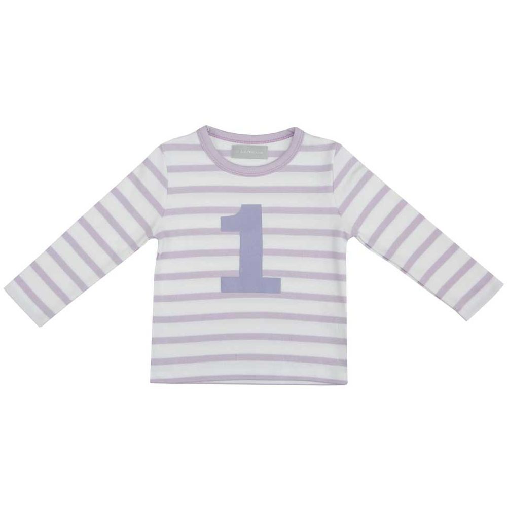 Bob & Blossom - Striped Number Long Sleeved T-Shirt - Purple