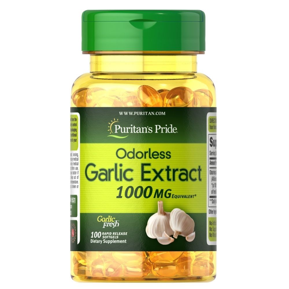 Puritan Pride - Odourless Garlic Dietary Supplements 1000mg - 100 Soft gets