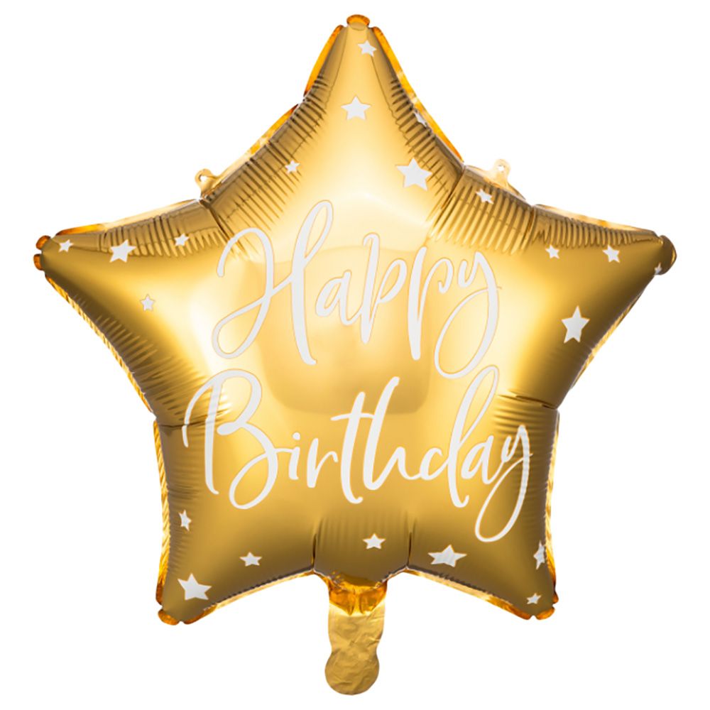 Party Deco - Happy Birthday Foil Balloon - Gold