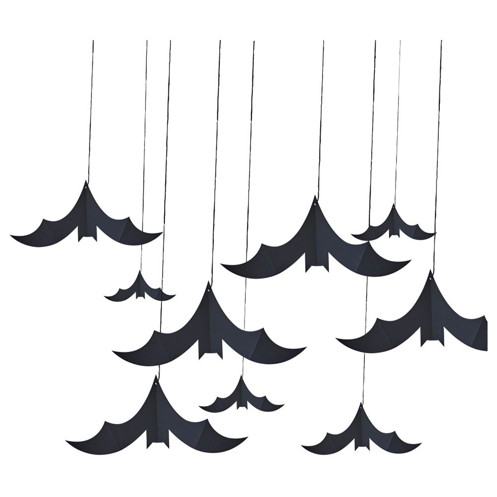 Ginger Ray - Bats Paper Hanging Decoration - Black