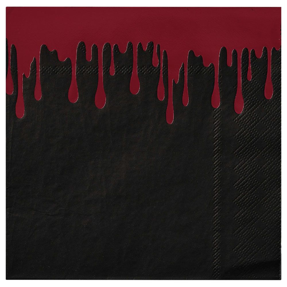 Ginger Ray - Blood Splatter Metallic Ink Napkin -16pcs