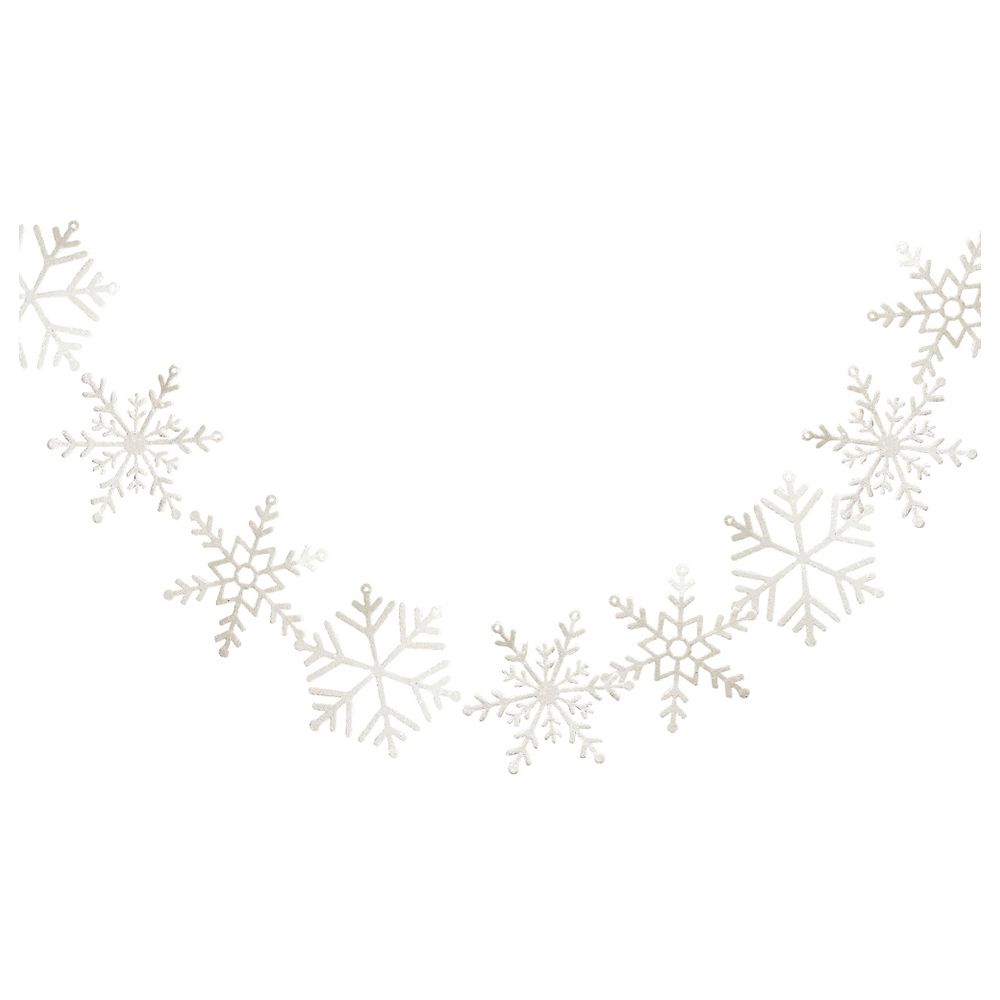 Ginger Ray - Let It Snow Glitter Snowflake Garland - White 