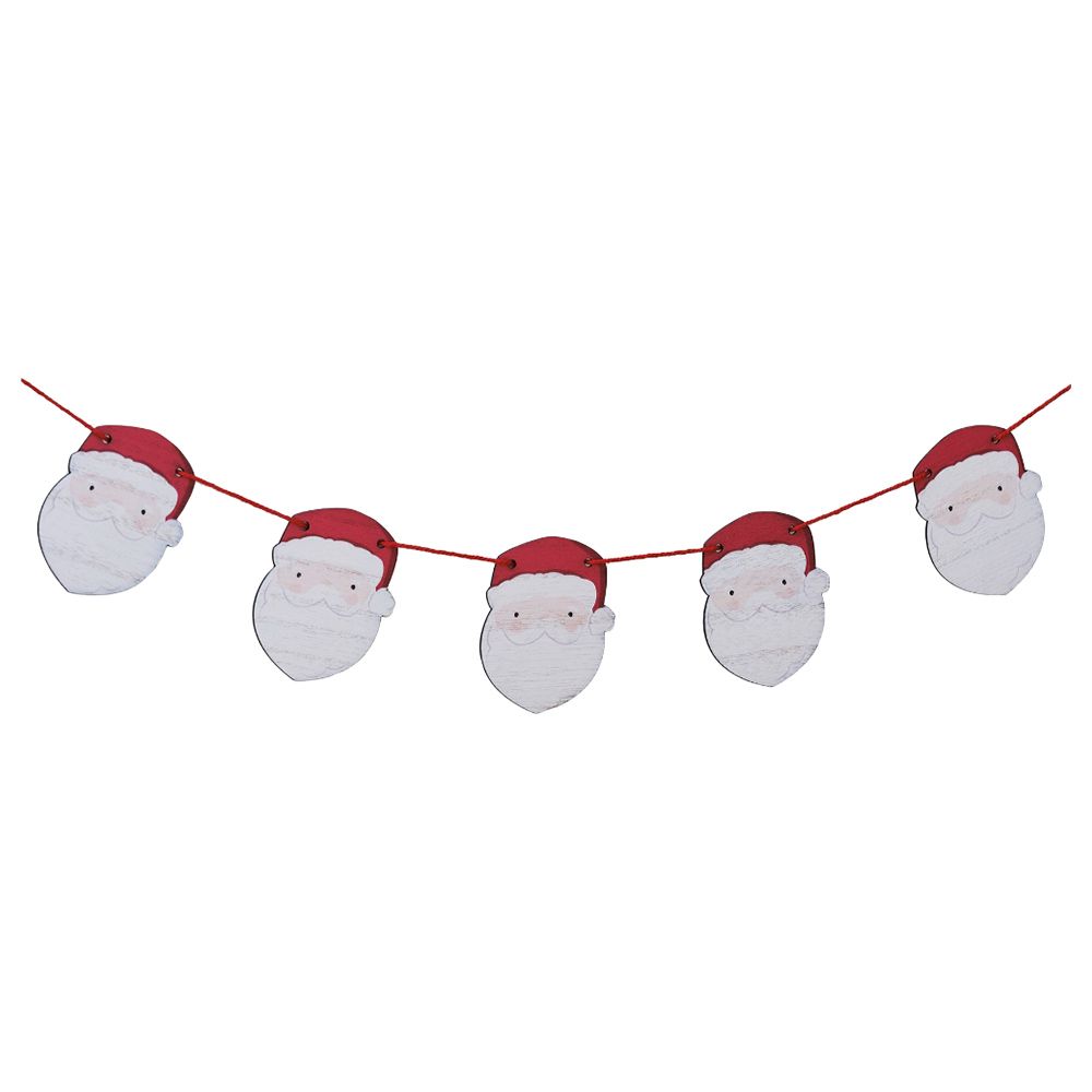 Ginger Ray - Wooden Santa Bunting - Red/White