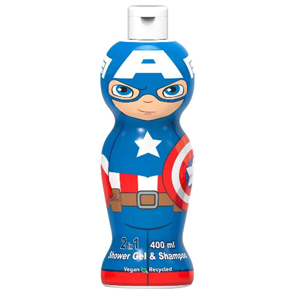 Air-Val - Captain America 1D 2-in-1 Shower Gel & Shampoo 400ml