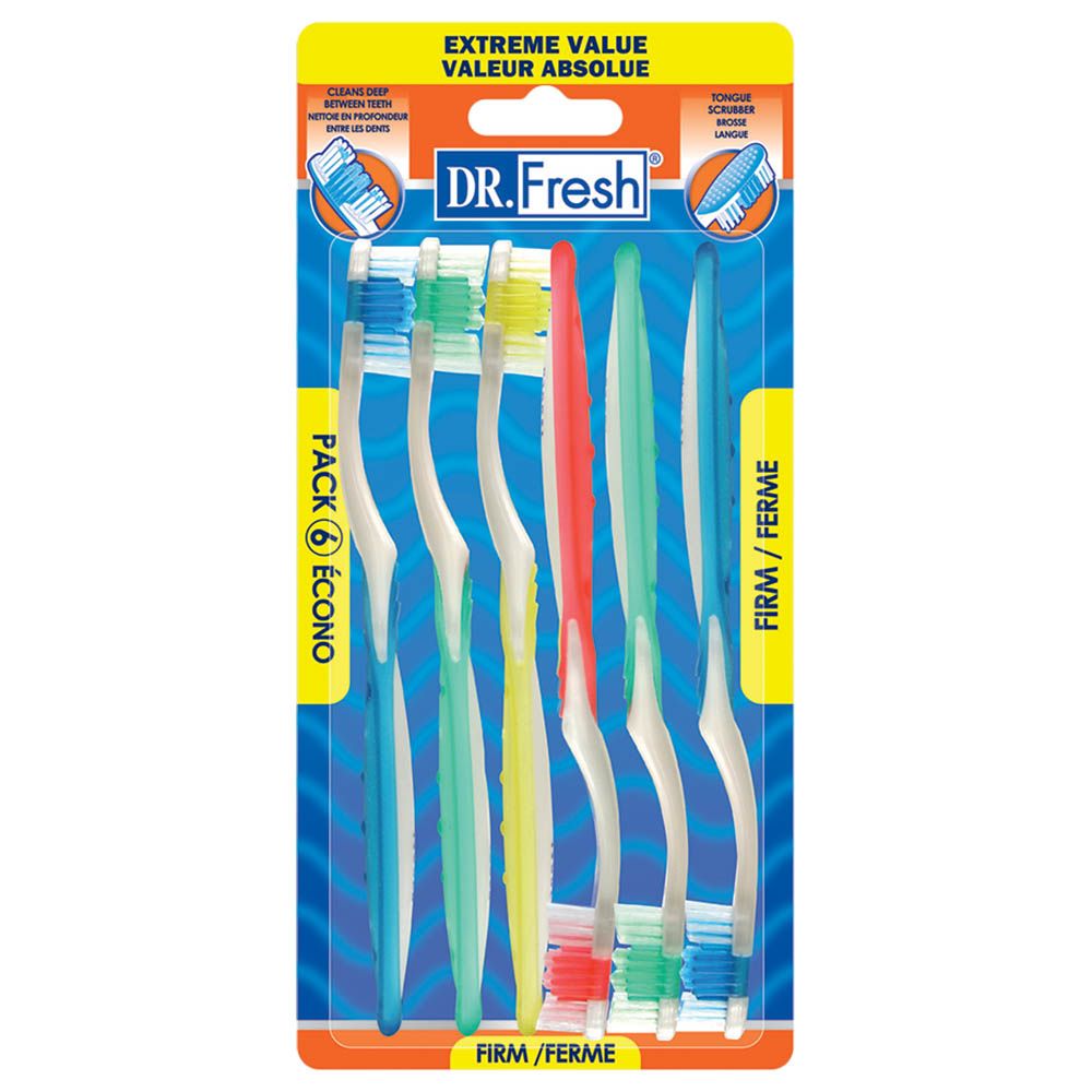 Doctor Fresh - Pack Of 6 Mix Toothbrushes