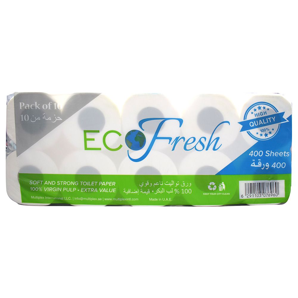 Eco Fresh - Toilet Roll 400 Sheets 2Ply Pack Of 10