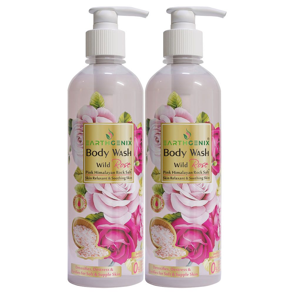 Earthgenix - Wild Rose Body Wash w/ Loofah - 500ml - 2pcs