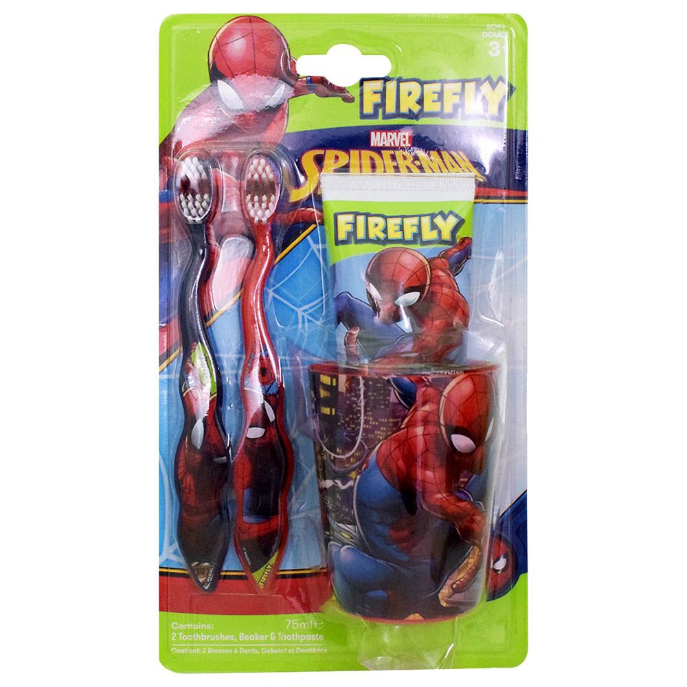 Firefly Marvel Spider-Man Toothbrushes, Beaker & Toothpaste